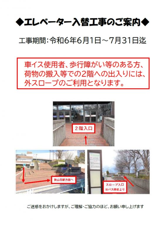 エレベーター使用停止について